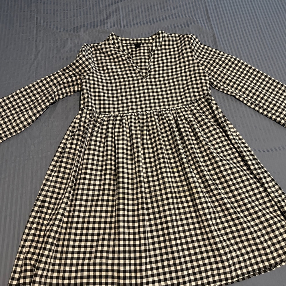 Classic Black and White Checkered babydoll Dress